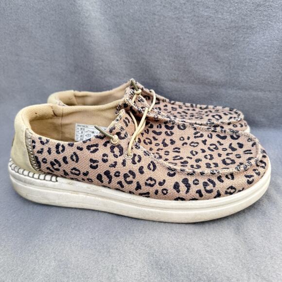 Hey Dude Shoes Womens Size 10 Wendy Rise Leo Leopard Slip On Platform 40204-2DL - Picture 1 of 9